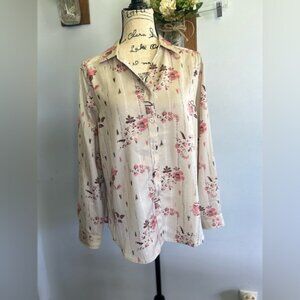 Chicos blouse floral print 70’s hippie bohemian buttons down festive